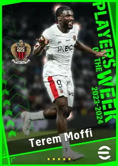 Terem Moffi eFootball 2026 player card, 93 OVR CF