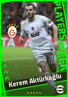 Kerem Aktürkoğlu eFootball 2026 player card, 92 OVR LMF