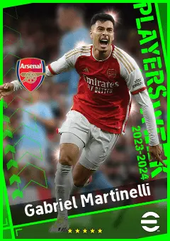 Gabriel Martinelli eFootball 2026 player card, 95 OVR LWF