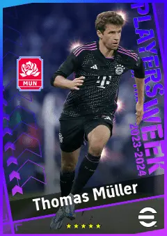 Thomas Müller eFootball 2026 player card, 93 OVR AMF