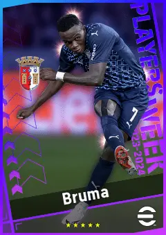 Bruma eFootball 2026 player card, 92 OVR LMF
