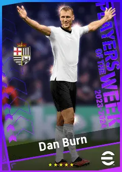 Dan Burn eFootball 2026 player card, 92 OVR LB