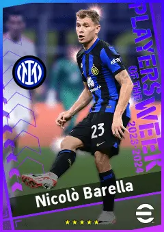 Nicolò Barella eFootball 2026 player card, 95 OVR CMF