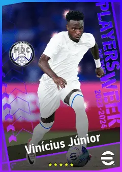 Vinícius Júnior eFootball 2026 player card, 96 OVR CF