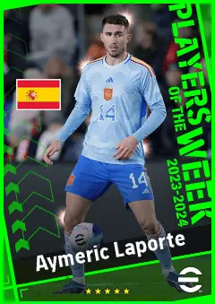 Aymeric Laporte eFootball 2026 player card, 93 OVR CB