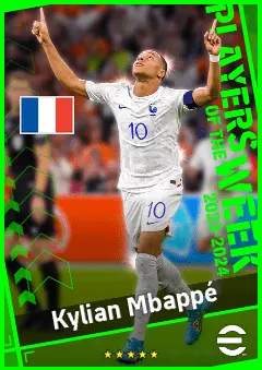 Kylian Mbappé eFootball 2026 player card, 97 OVR LWF