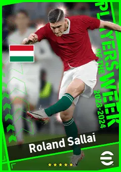 Roland Sallai eFootball 2026 player card, 91 OVR SS