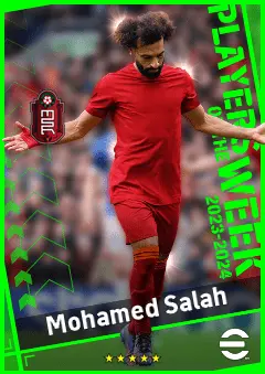 Mohamed Salah eFootball 2026 player card, 95 OVR RWF