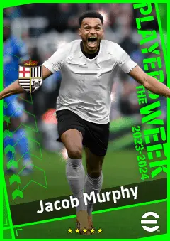 Jacob Murphy eFootball 2026 player card, 92 OVR RWF