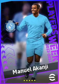 Manuel Akanji eFootball 2026 player card, 93 OVR CB