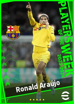 Ronald Araújo eFootball 2026 player card, 95 OVR CB