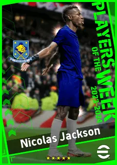 Nicolas Jackson eFootball 2026 player card, 93 OVR CF