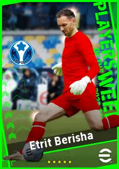 Etrit Berisha eFootball 2026 player card, 90 OVR GK