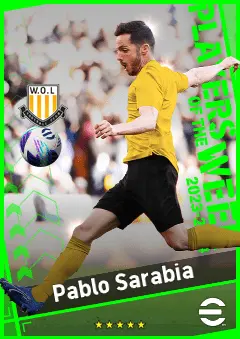 Pablo Sarabia eFootball 2026 player card, 93 OVR RWF