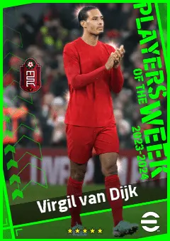 Virgil van Dijk eFootball 2026 player card, 95 OVR CB