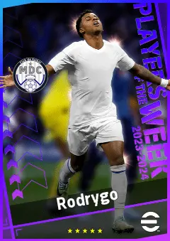 Rodrygo eFootball 2026 player card, 95 OVR CF