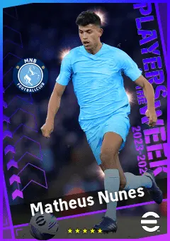 Matheus Nunes eFootball 2026 player card, 93 OVR AMF