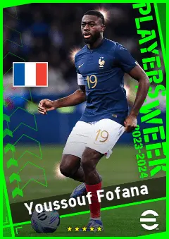 Youssouf Fofana eFootball 2026 player card, 93 OVR CMF