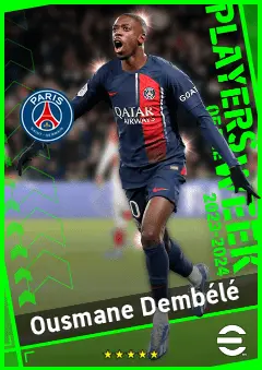 Ousmane Dembélé eFootball 2026 player card, 95 OVR RWF