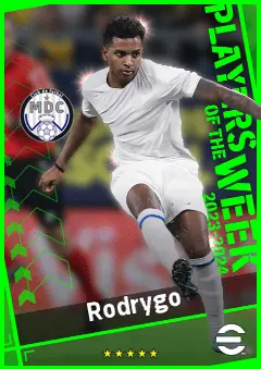 Rodrygo eFootball 2026 player card, 95 OVR CF
