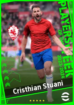Cristhian Stuani eFootball 2026 player card, 91 OVR CF