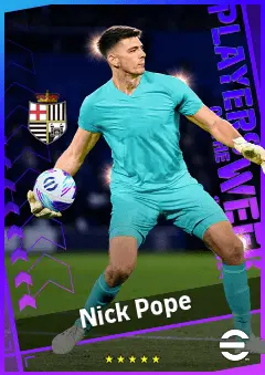 Nick Pope eFootball 2026 player card, 93 OVR GK