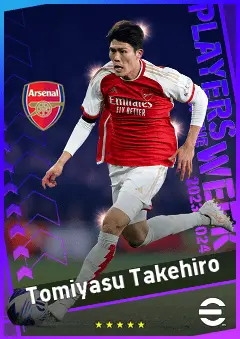 Tomiyasu Takehiro eFootball 2026 player card, 93 OVR RB