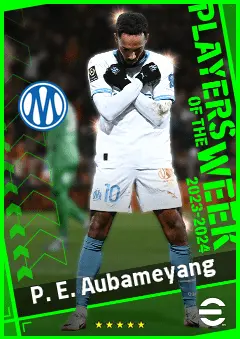 P. E. Aubameyang eFootball 2026 player card, 92 OVR CF