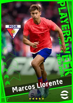 Marcos Llorente eFootball 2026 player card, 93 OVR RMF
