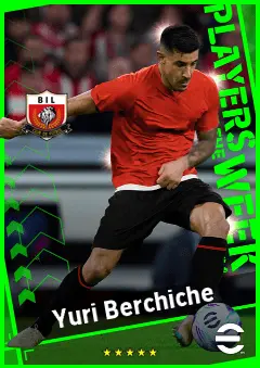 Yuri Berchiche eFootball 2026 player card, 92 OVR LB