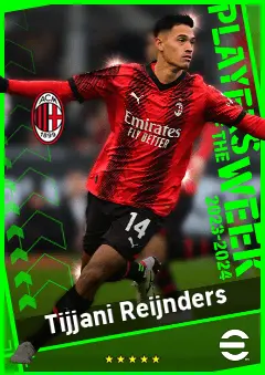 Tijjani Reijnders eFootball 2026 player card, 93 OVR CMF