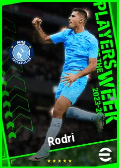 Rodri eFootball 2026 player card, 96 OVR DMF