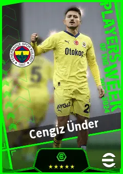 Cengiz Ünder eFootball 2026 player card, 93 OVR RMF
