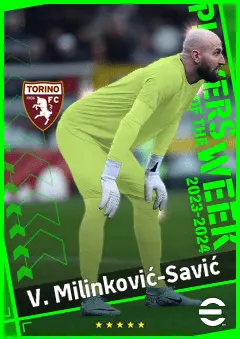 V. Milinković-Savić eFootball 2026 player card, 92 OVR GK