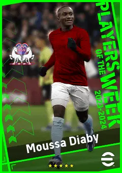 Moussa Diaby eFootball 2026 player card, 94 OVR AMF