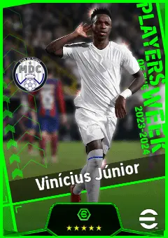 Vinícius Júnior eFootball 2026 player card, 96 OVR CF