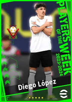 Diego López eFootball 2026 player card, 90 OVR CF