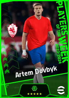 Artem Dovbyk eFootball 2026 player card, 92 OVR CF