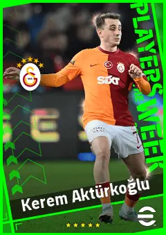Kerem Aktürkoğlu eFootball 2026 player card, 93 OVR LMF