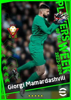 Giorgi Mamardashvili eFootball 2026 player card, 93 OVR GK