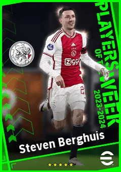 Steven Berghuis eFootball 2026 player card, 93 OVR RMF