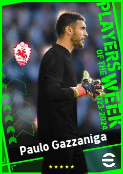 Paulo Gazzaniga eFootball 2026 player card, 91 OVR GK