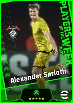 Alexander Sørloth eFootball 2026 player card, 93 OVR CF