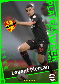 Levent Mercan eFootball 2026 player card, 90 OVR LB