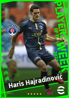 Haris Hajradinović eFootball 2026 player card, 90 OVR CMF
