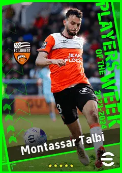 Montassar Talbi eFootball 2026 player card, 91 OVR CB