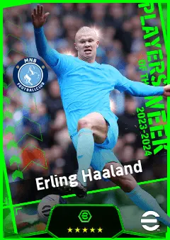 Erling Haaland eFootball 2026 player card, 97 OVR CF