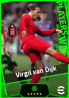 Virgil van Dijk eFootball 2026 player card, 95 OVR CB