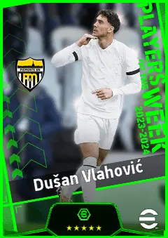 Dušan Vlahović eFootball 2026 player card, 94 OVR CF