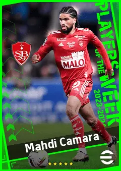 Mahdi Camara eFootball 2026 player card, 90 OVR AMF
